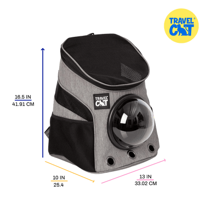 "The Fat Cat" Mini Cat Backpack - Heather Grey