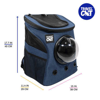 “The Fat Cat” Cat Backpack in Navy - For Larger Cats