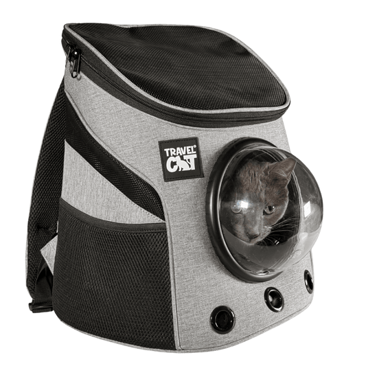 "The Fat Cat" Mini Cat Backpack - Heather Grey